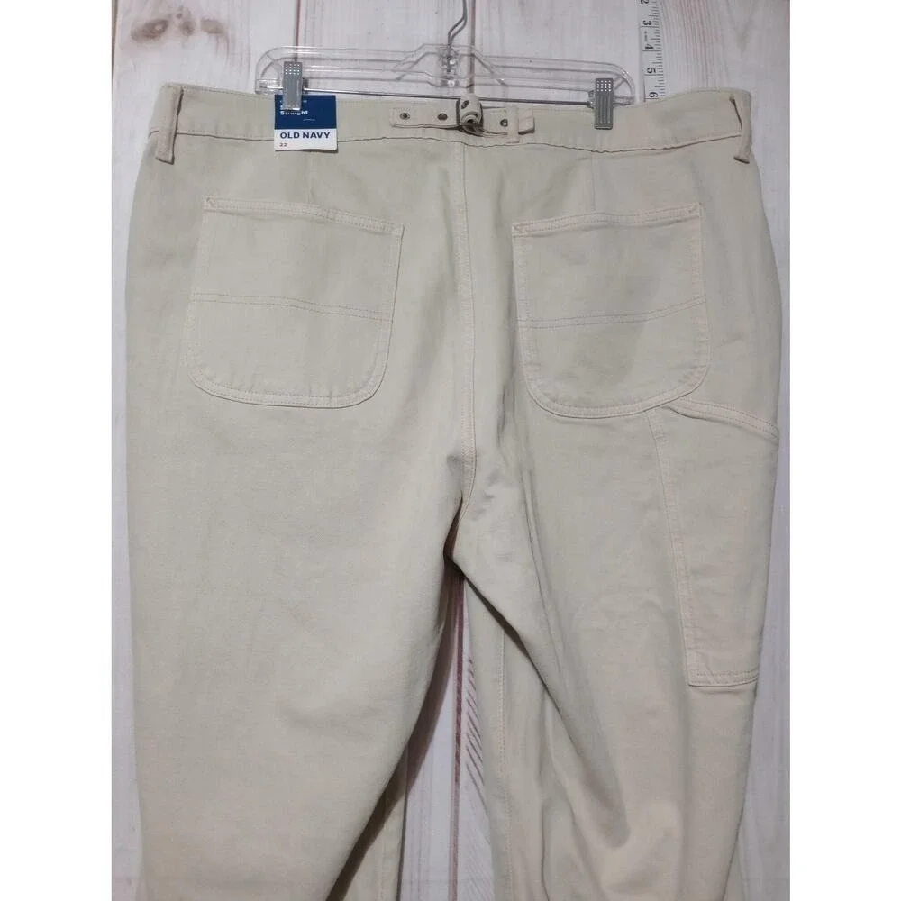 Old Navy Pants Womens 22 Beige‎ Extra High-Rise Sky-Hi Straight Stretch Casual